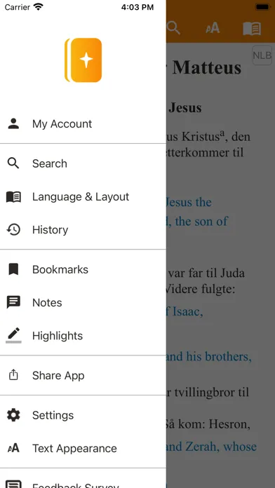 Screenshot di Norwegian Living Bible
