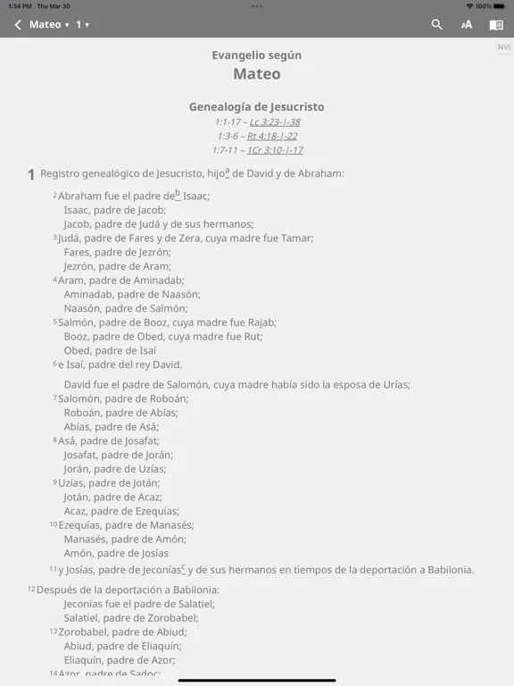Captures d'écran de NVI Santa Biblia iPad 