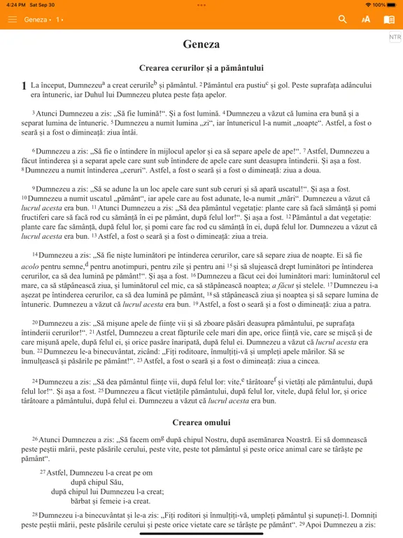 Capturas de pantalla de Romanian Bible iPad 