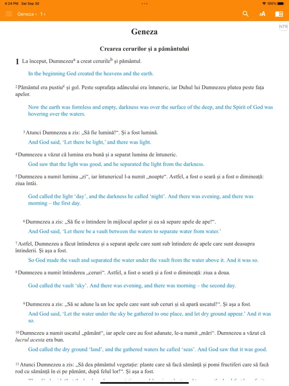 Capturas de pantalla de Romanian Bible iPad 