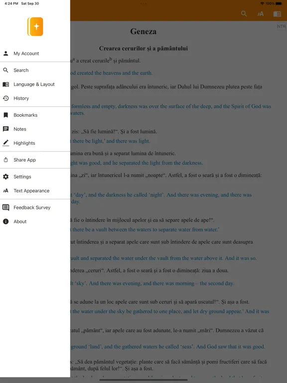 Capturas de pantalla de Romanian Bible iPad 