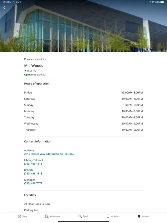 Edmonton Public Library iPad  Ekran Görüntüleri