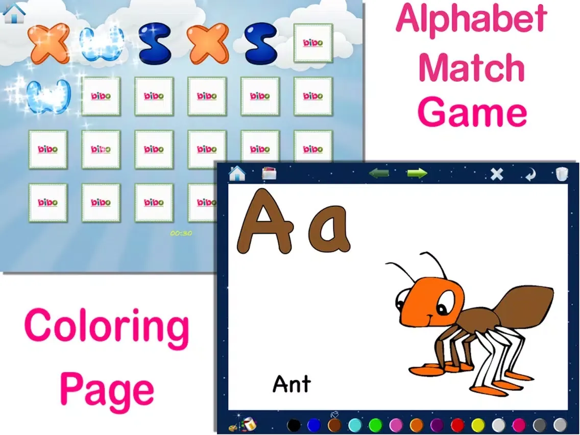 ABC Kids by Color paint,Memory animal,Jigsaw Pro iPad  Screenshots