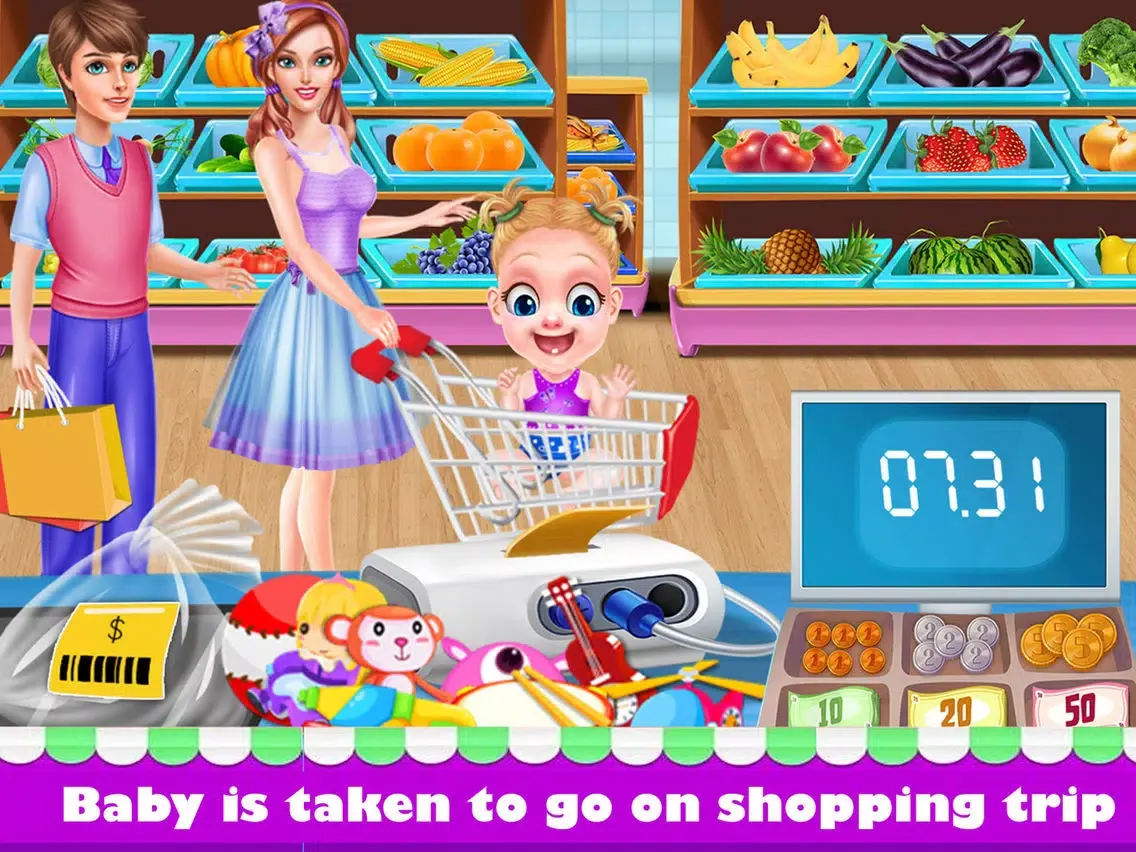 Supermarket with family of baby iPad 应用截图