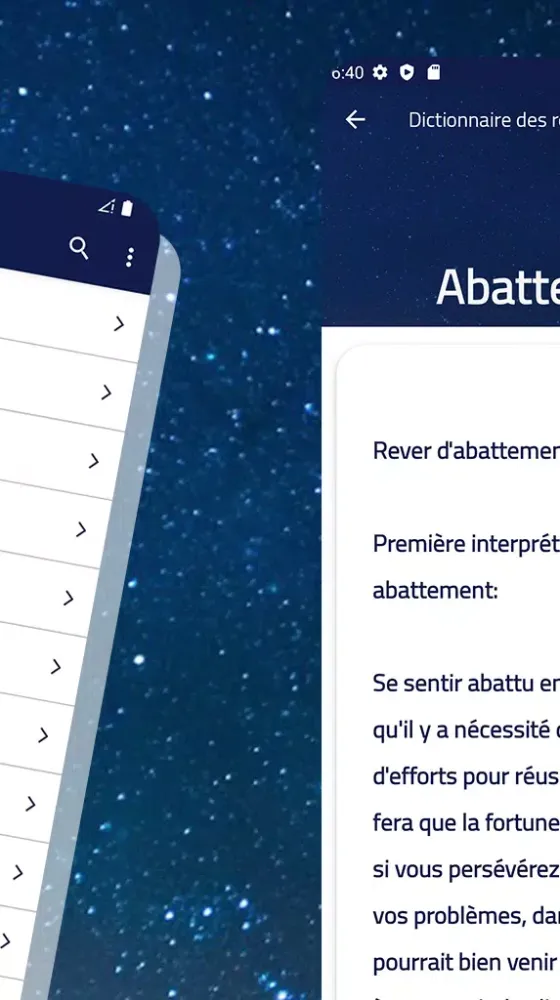 Zrzuty ekranu Dictionnaire des Rêves
