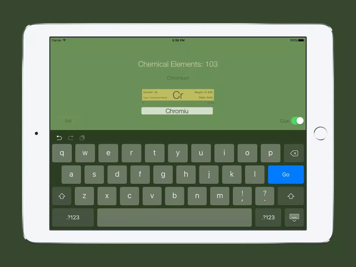Скриншоты Chemical Elements Trainer iPad 