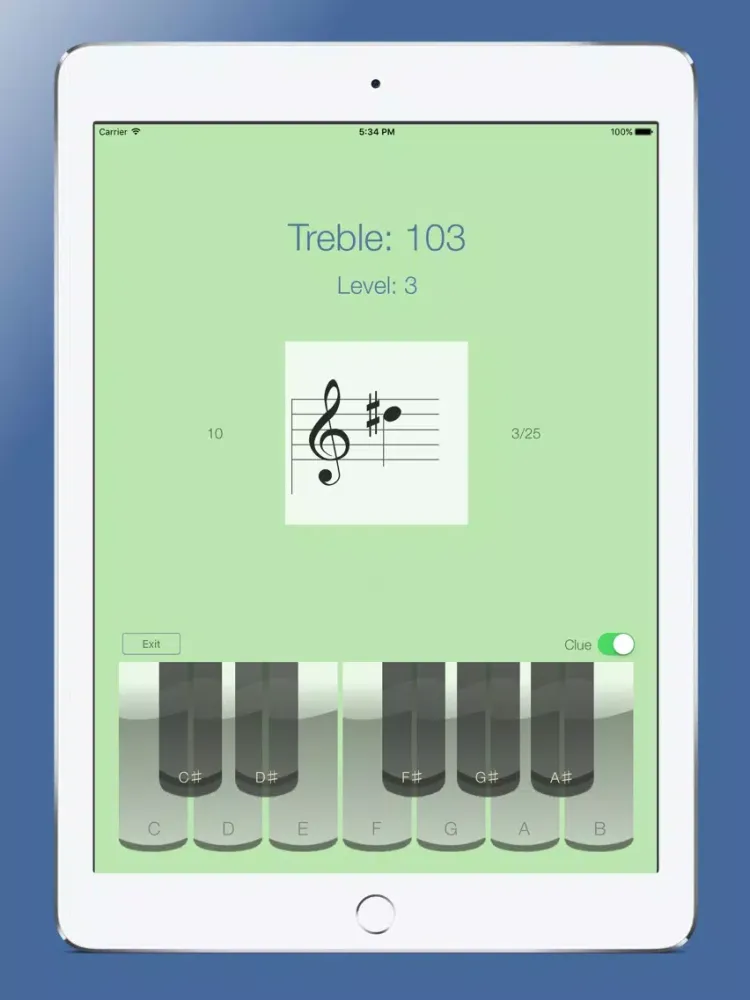Capturas de tela do Sheet Music Treble iPad 