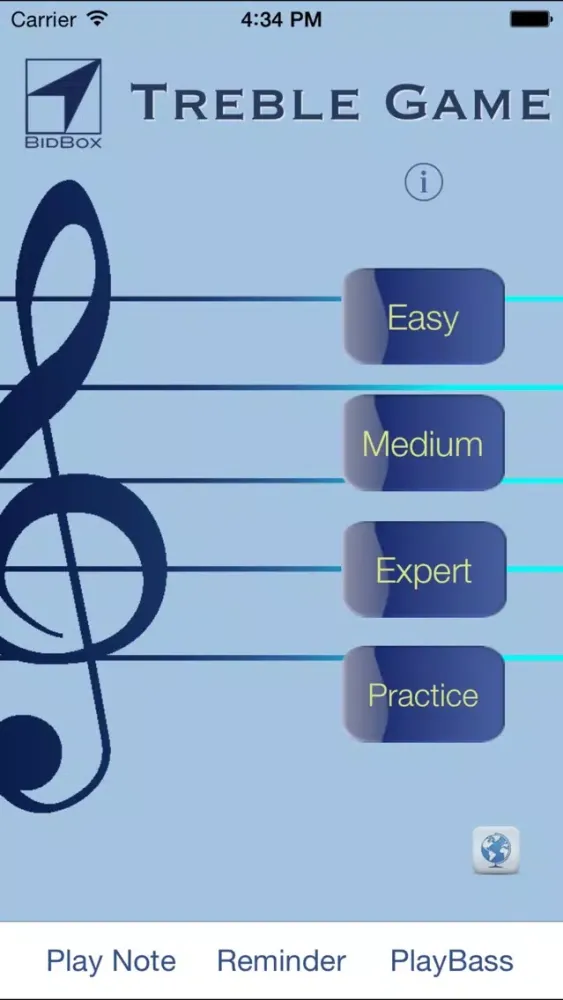Tangkapan skrin Sheet Music Treble Game