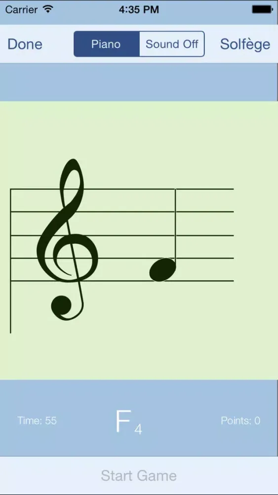 Tangkapan skrin Sheet Music Treble Game