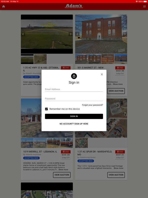 دانلود IPA Adam's Auction and Real Estate برای iOS PGYER IPAHUB