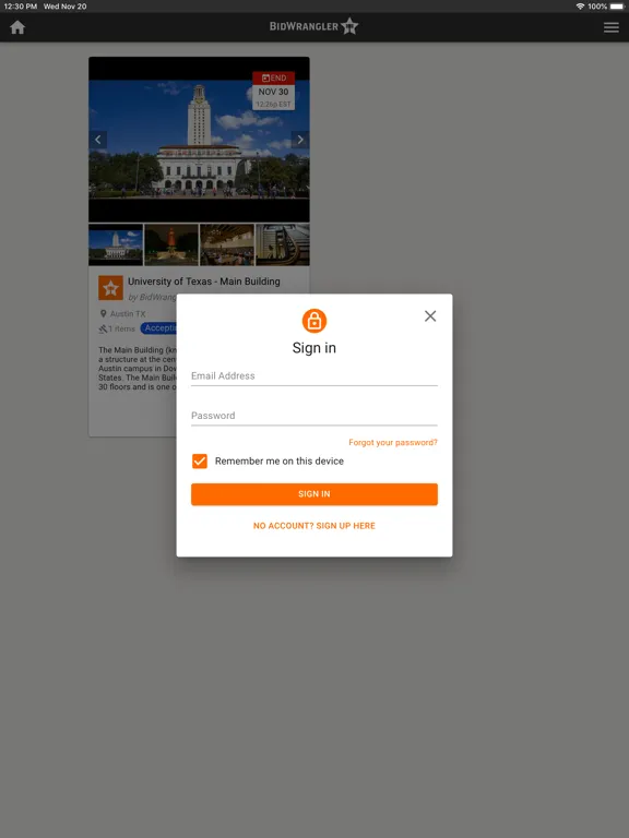 BidWrangler iPad  سکرین شاٹس