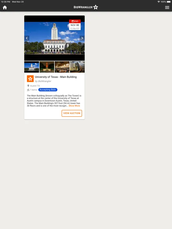 BidWrangler iPad  سکرین شاٹس