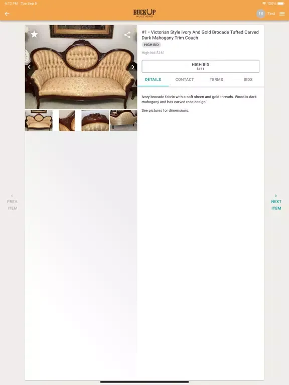 Buck Up Auctions iPad  스크린샷
