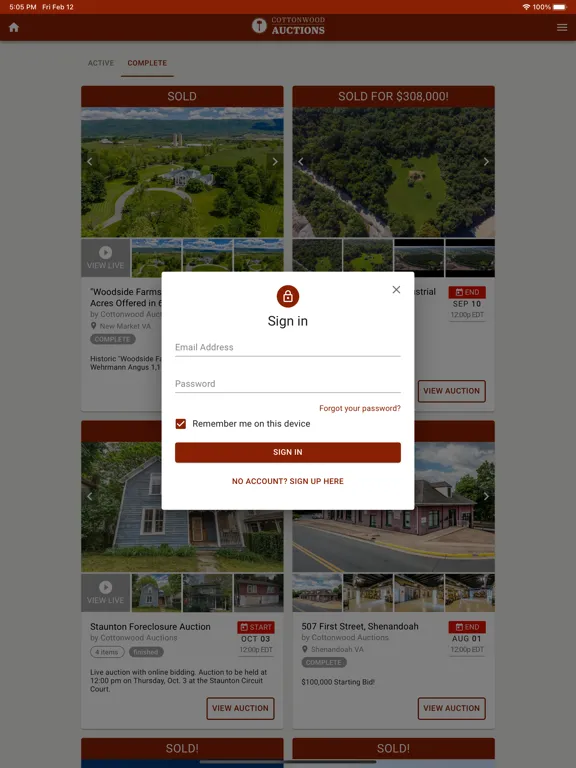Screenshot di Cottonwood Auctions iPad 