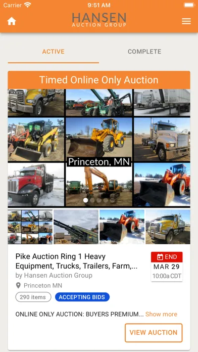 Hansen Auction Group Screenshots