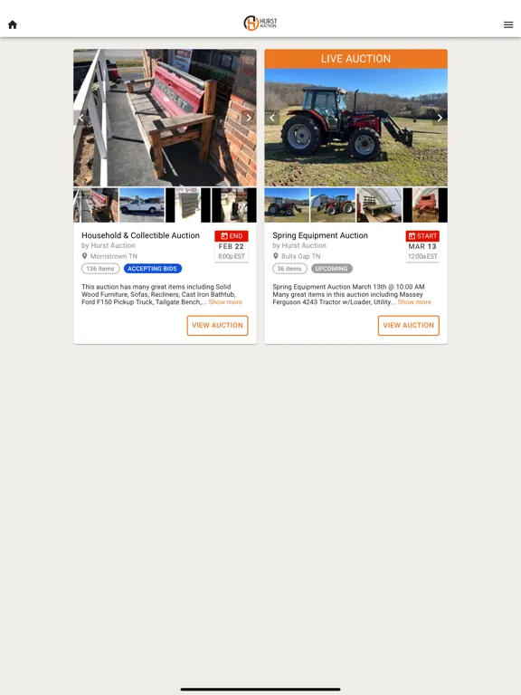 Hurst Auction iPad 应用截图