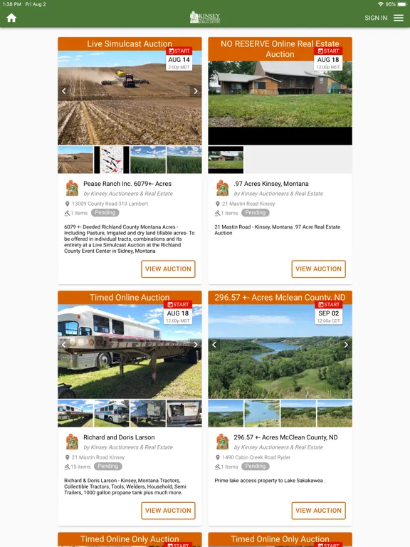 Capturas de pantalla de Kinsey Auction iPad 