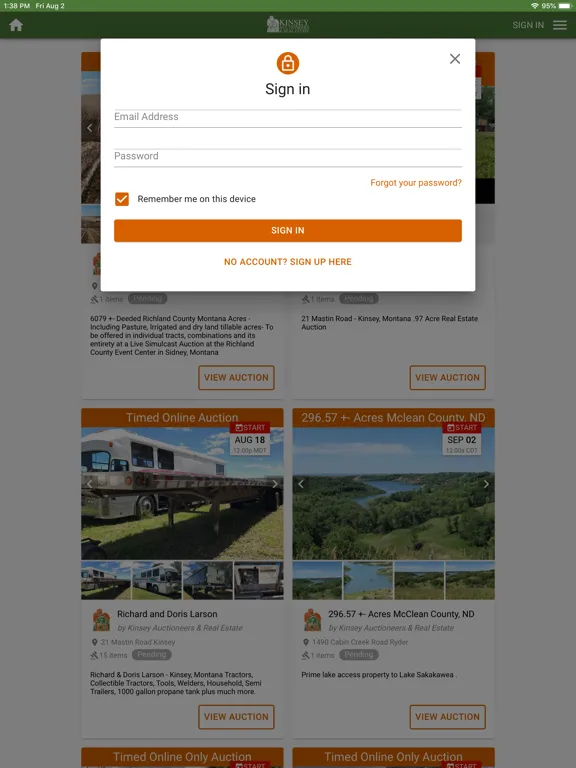 Capturas de pantalla de Kinsey Auction iPad 