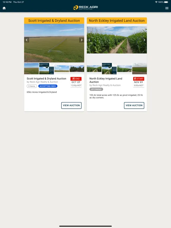 تصاویر Reck Agri Realty and Auction iPad 