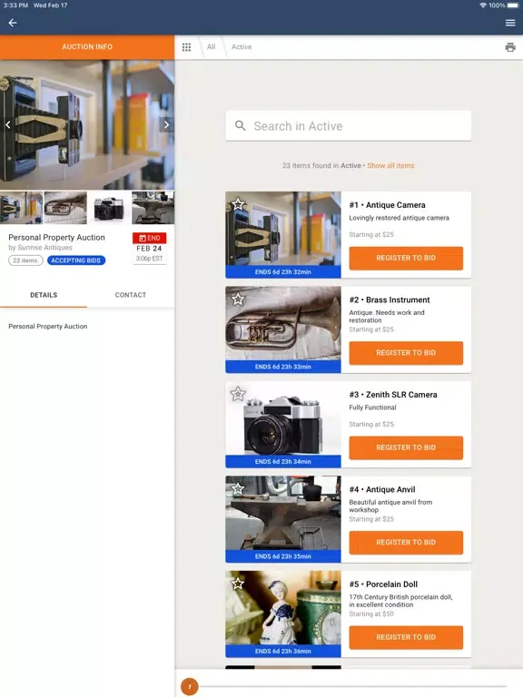Sunrise Antiques iPad 应用截图