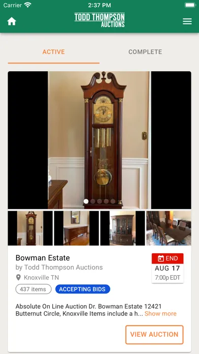 Todd Thompson Auctions Screenshots