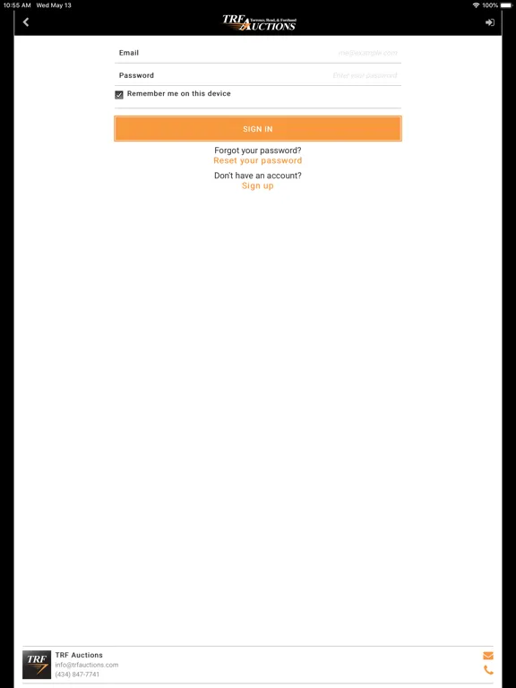 Скриншоты TRF Auctions iPad 