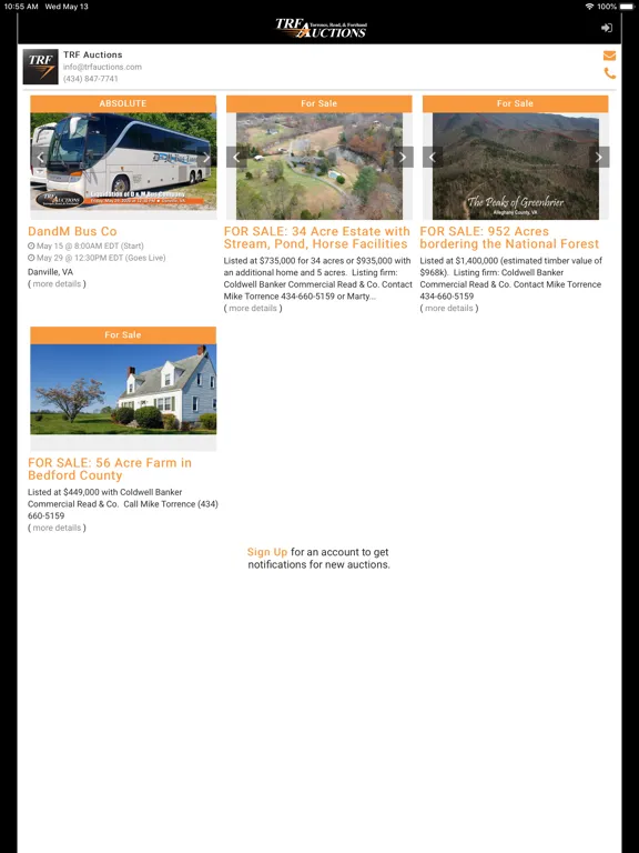 Скриншоты TRF Auctions iPad 