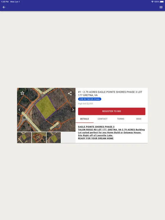 Capturas de pantalla de Watts Auctions iPad 