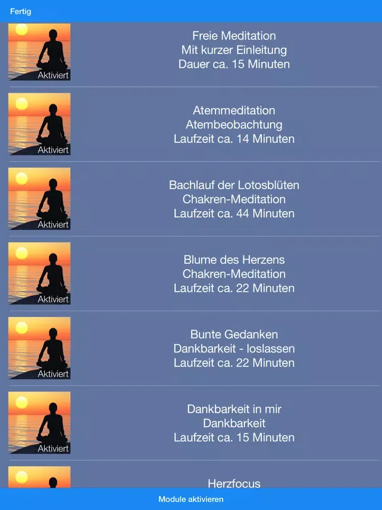 Captures d'écran de Meditation für innere Ruhe iPad 