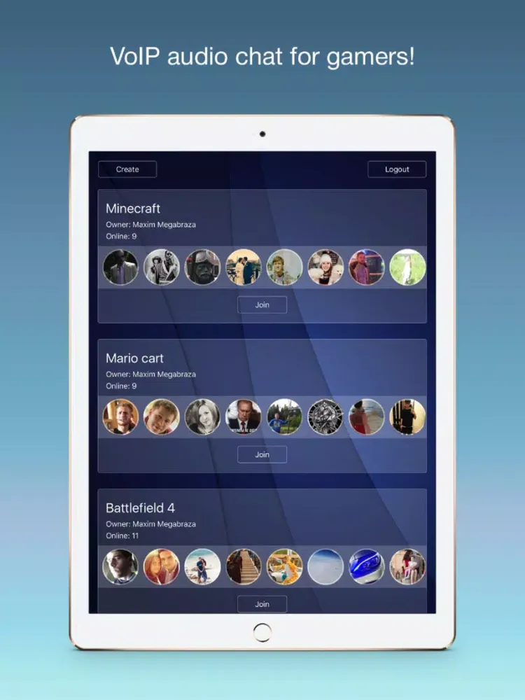 Capturas de tela do VK Tusa: TeamSpeak iPad 
