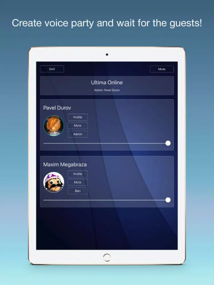 Capturas de tela do VK Tusa: TeamSpeak iPad 