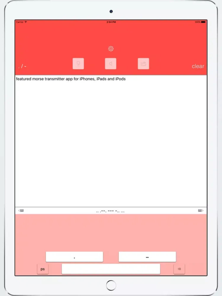 ภาพหน้าจอของ TransMorse Morse Transmitter iPad 