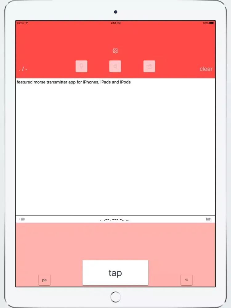 ภาพหน้าจอของ TransMorse Morse Transmitter iPad 