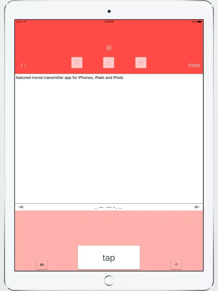 ภาพหน้าจอของ TransMorse Morse Transmitter iPad 