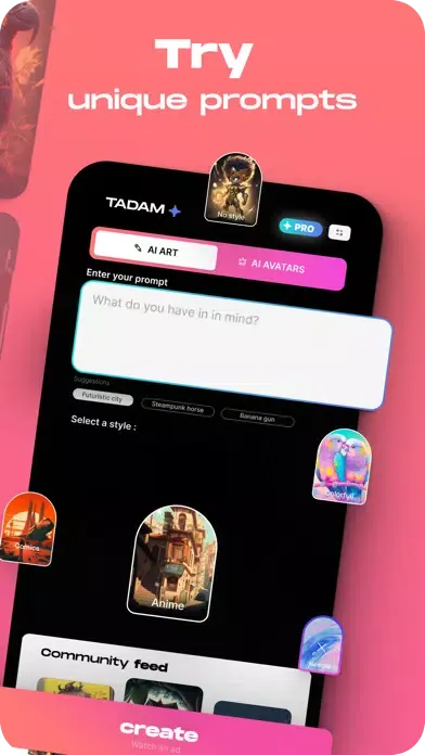 Tadam - AI Art & Avatar Maker Screenshots