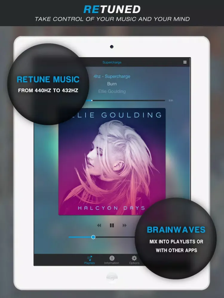 Captures d'écran de Retuned Pro - Music tuner and binaural beat brainwave entrainment by Universal Tones iPad 