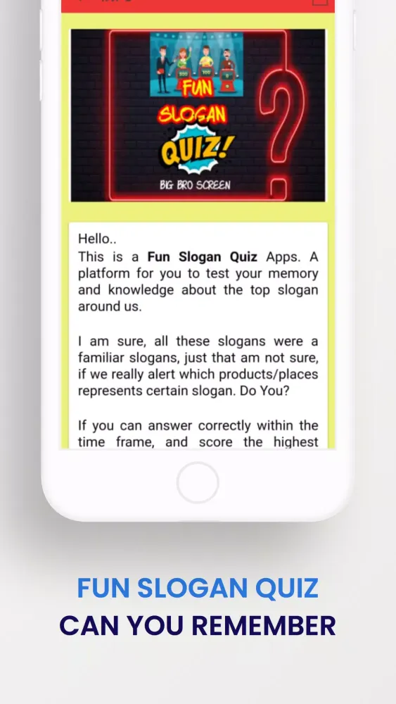 Captures d'écran de Fun Slogan Quiz