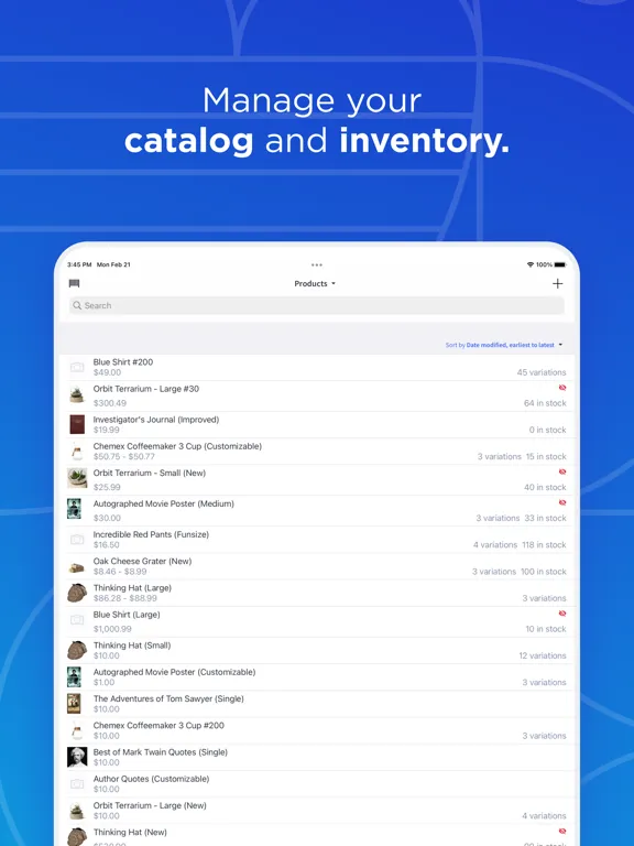 Zrzuty ekranu BigCommerce iPad 