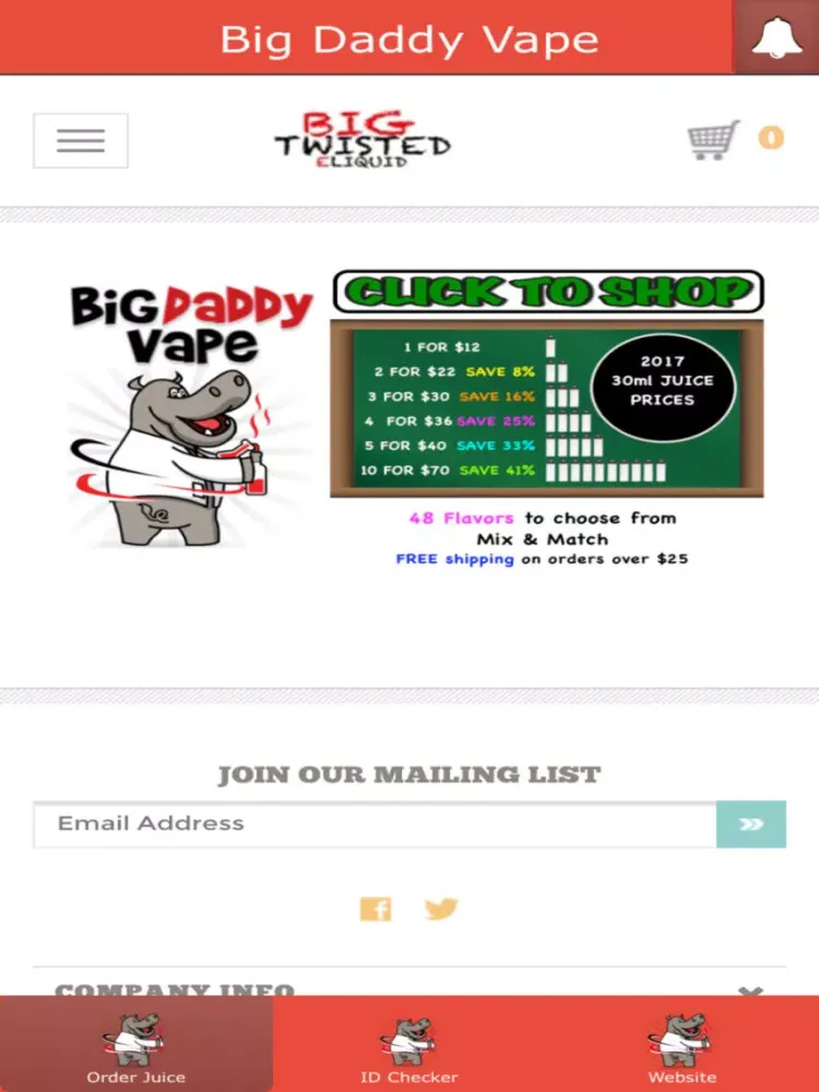 Big Daddy Vape iPad 应用截图