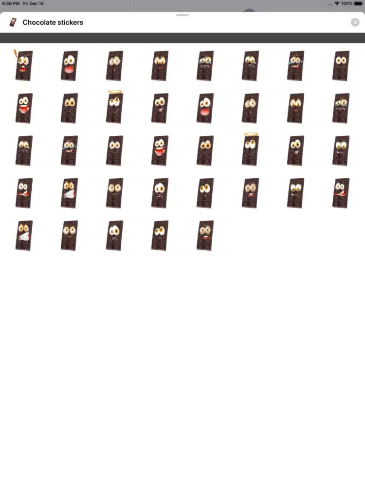 Capturas de pantalla de Chocolate stickers pack iPad 