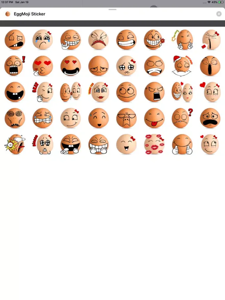Tangkapan layar EggMoji Sticker iPad 