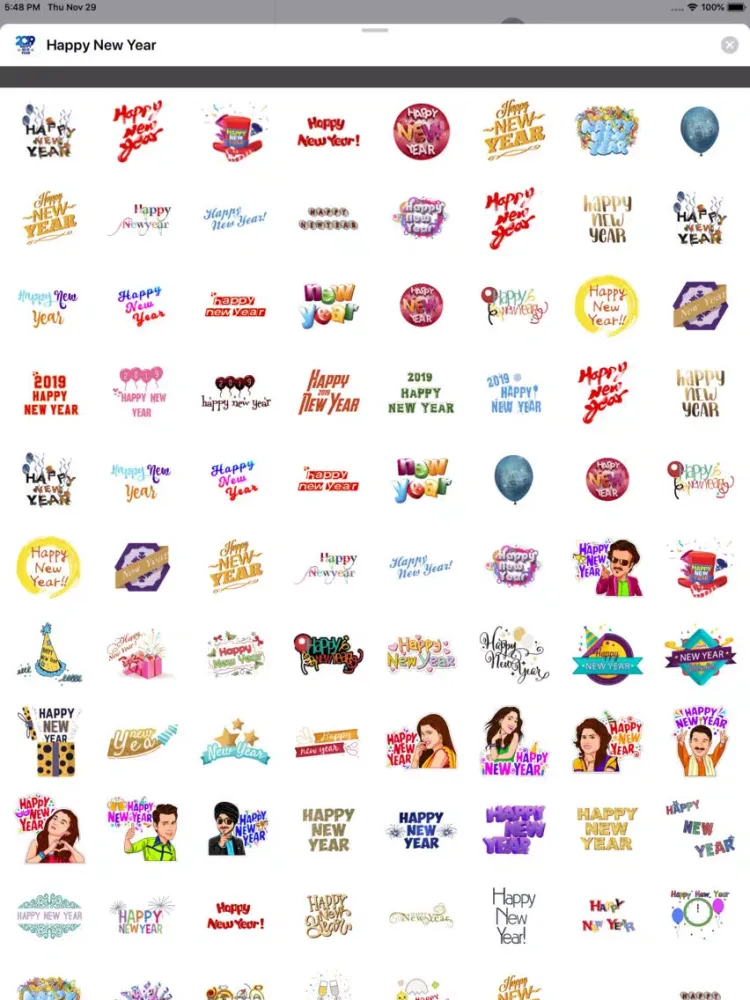Tangkapan skrin Stickers Happy New Year 2019 iPad 