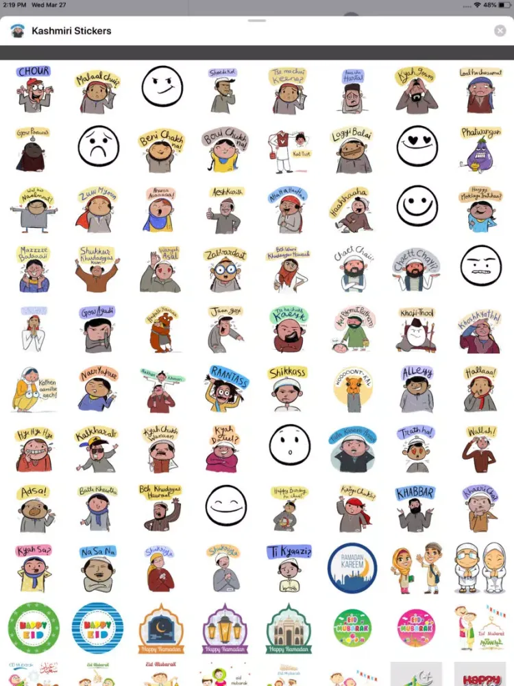 Capturas de tela do Kashmiri Stickers iPad 