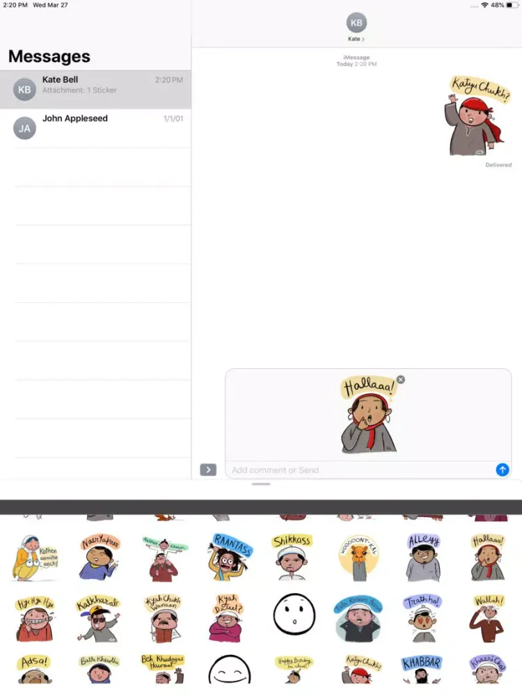Capturas de tela do Kashmiri Stickers iPad 