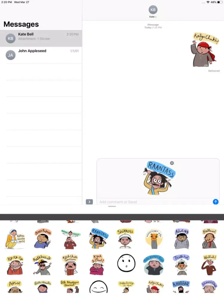 Capturas de tela do Kashmiri Stickers iPad 