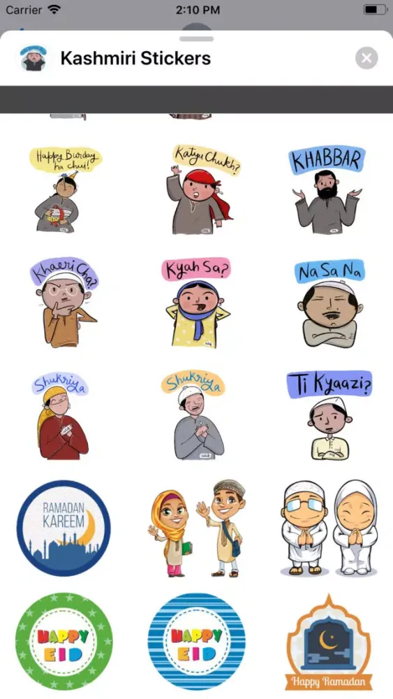 Capturas de tela do Kashmiri Stickers