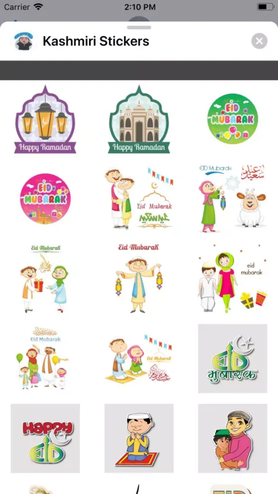Capturas de tela do Kashmiri Stickers