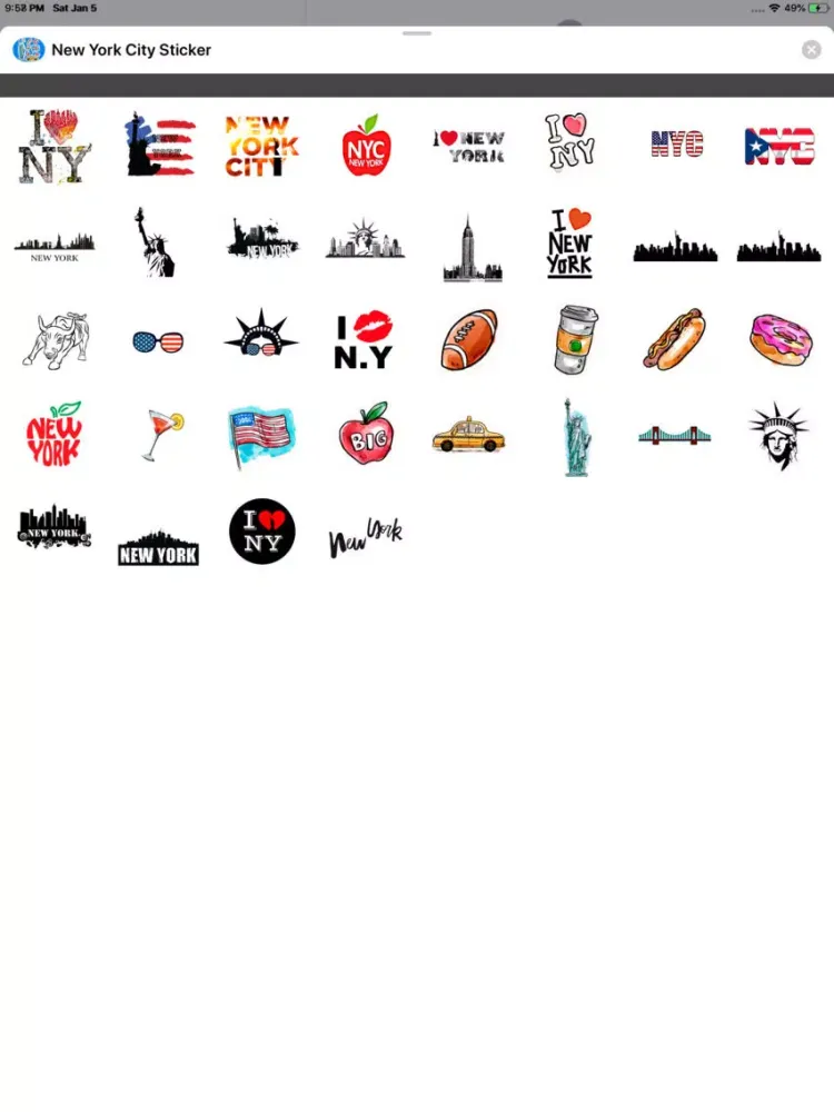 New York City Sticker iPad  Ekran Görüntüleri