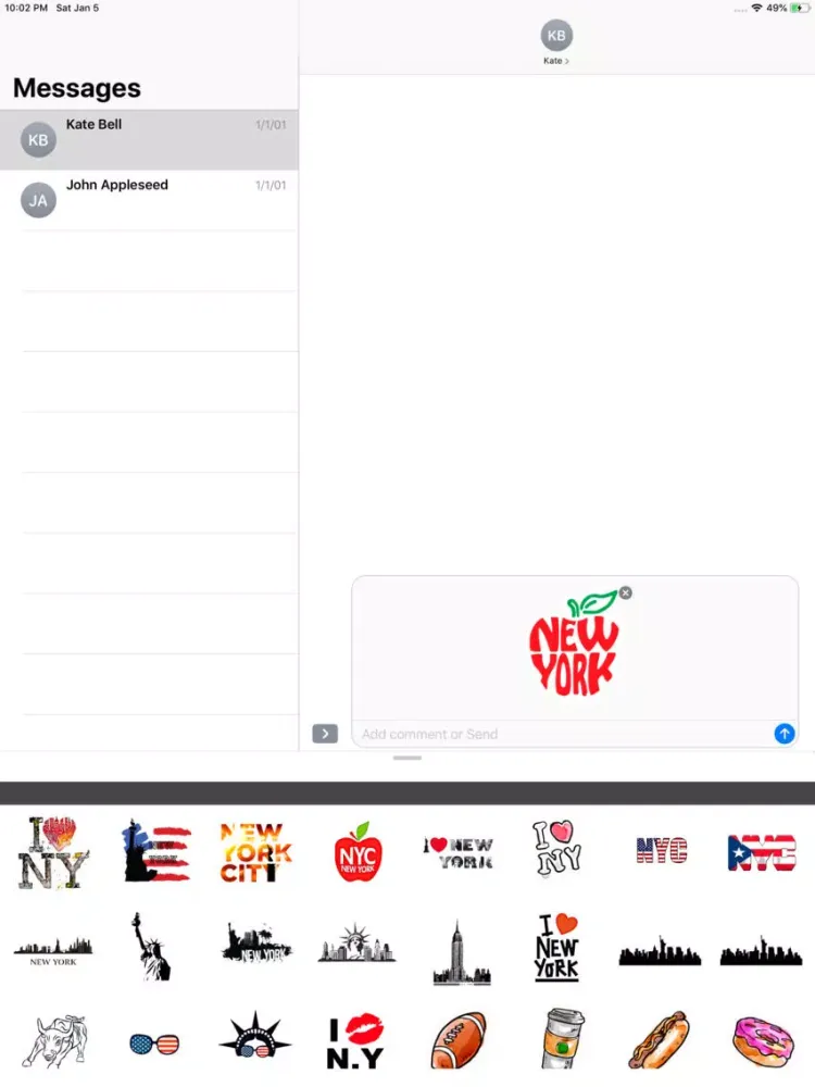 New York City Sticker iPad  Ekran Görüntüleri
