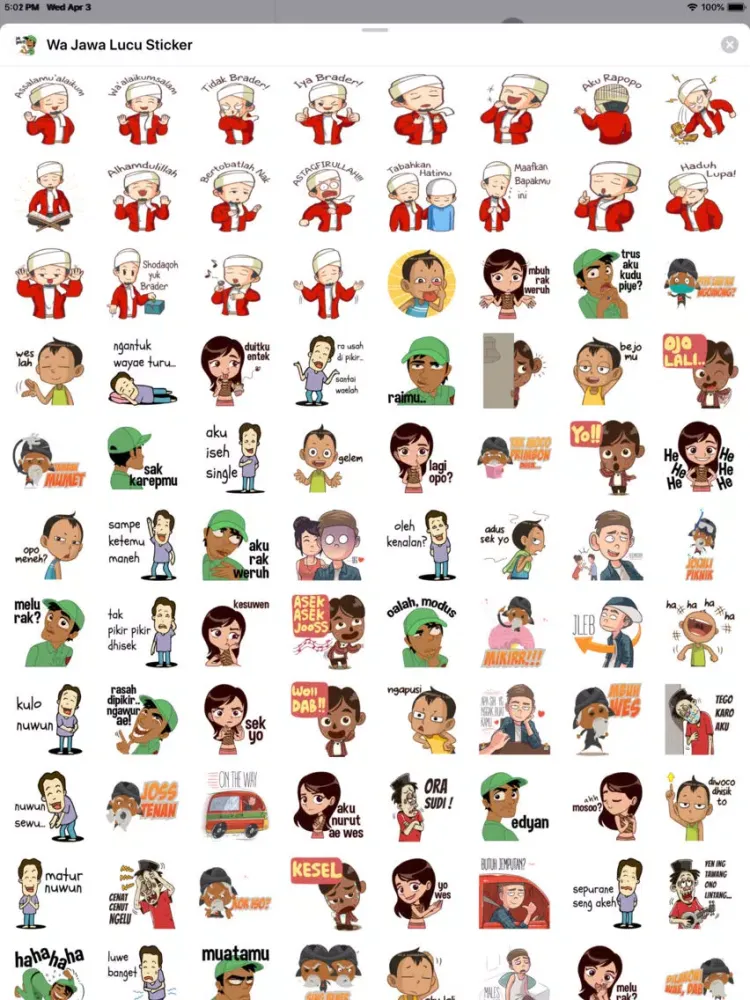 ภาพหน้าจอของ Wa Jawa Lucu Sticker iPad 